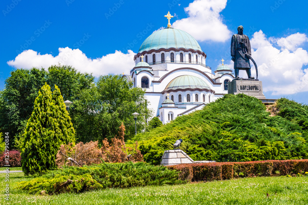 Church of Saint Sava - Serbian Orthodox church located on the Vraсar plateau and monument to Karadjordje, the founder of modern Serbia in Belgrade