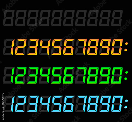 digital numbers set