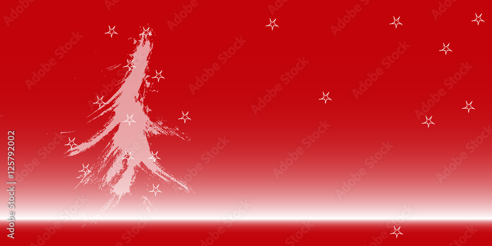 Weihnachtsbaum mit Sternen im Schnee