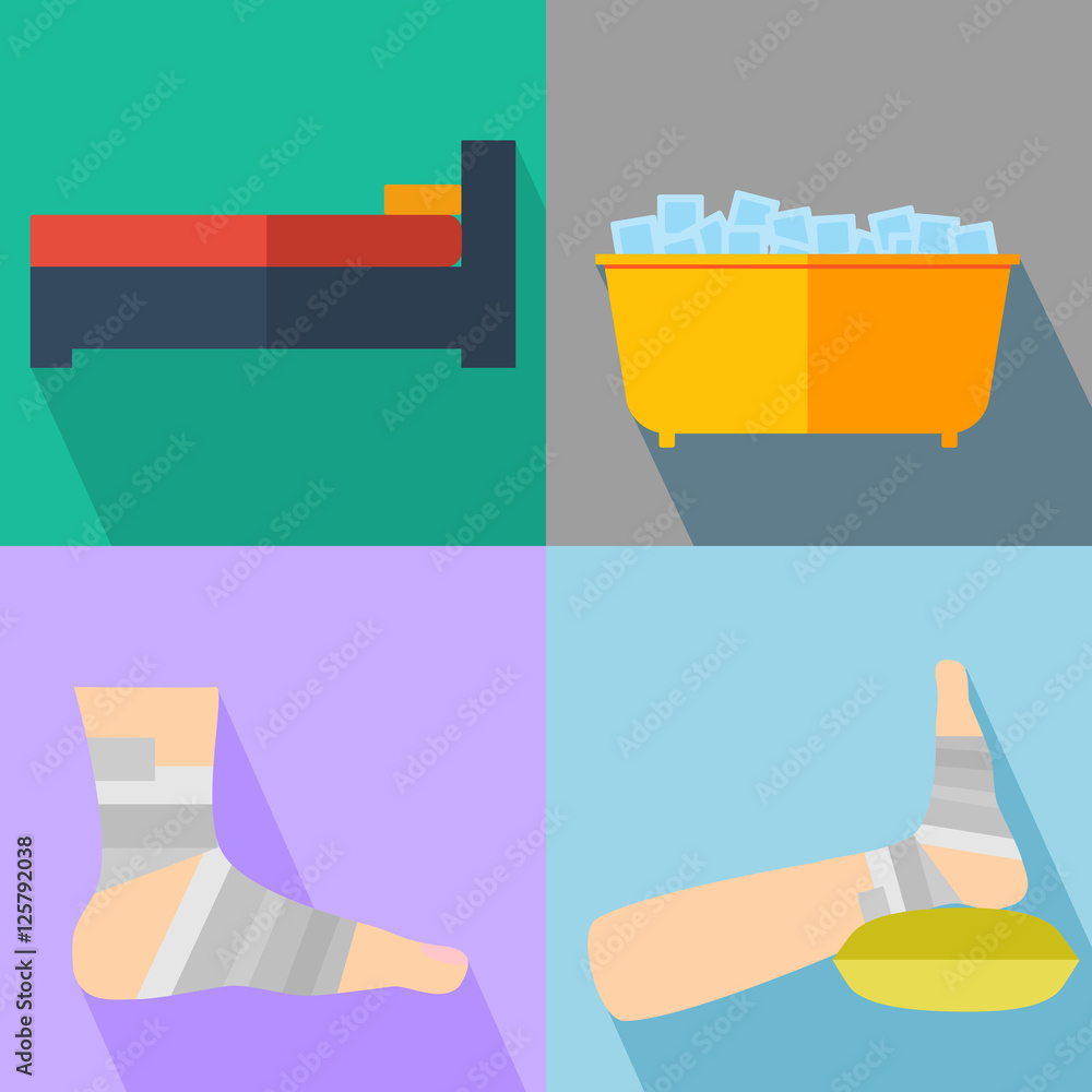 Rest, Ice, Compression, and Elevation. RICE is used as the first treatment for many muscle