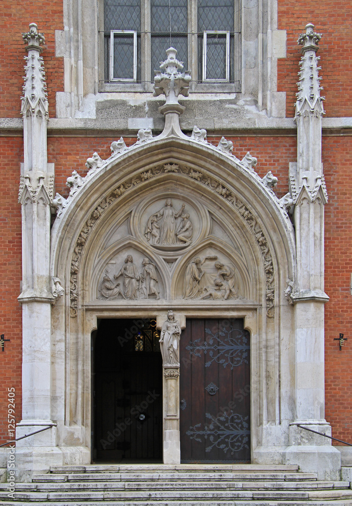 entrance to one of catholic churches in Vienna
