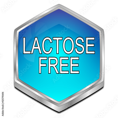 Lactose free Button - 3D illustration