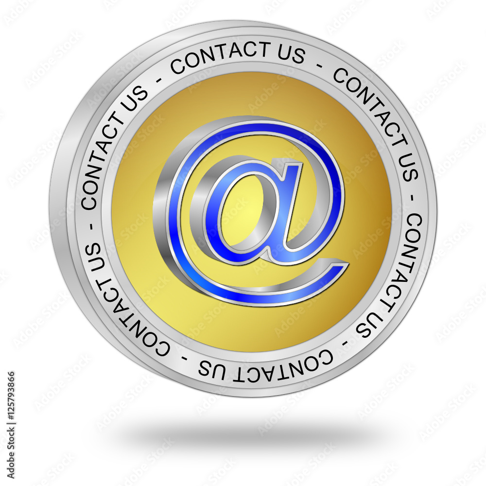 Fototapeta premium Button contact us - 3D illustration
