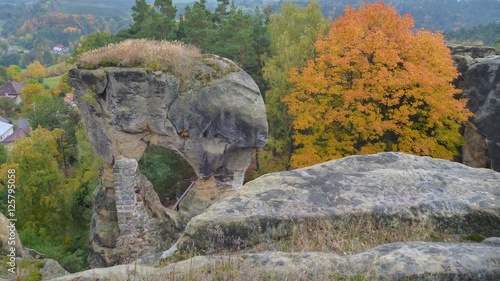 ruin of a rotstejn castle in bohemian paradise photo