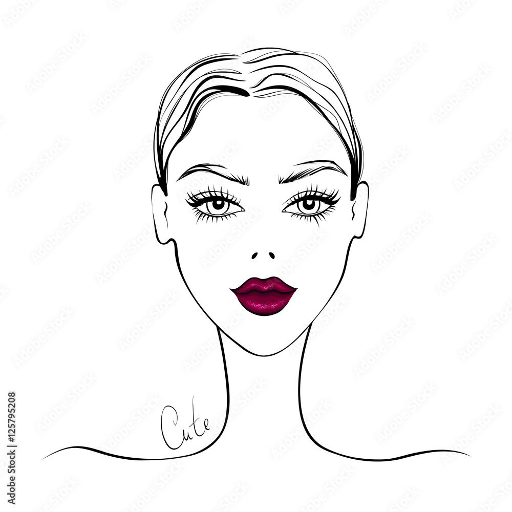 Vector beautiful girl portrait in sketch style. Young fashion women. Cute lady. Young model faces in vogue style. Stylish girl illustration. Trendy graphic, Contour drawing. Beauty and elegant face. Vector beautiful girl portrait in sketch style. Young fashion women. Cute lady. Young model faces in vogue style. Stylish girl illustration. Trendy graphic, Contour drawing. Beauty and elegant face.