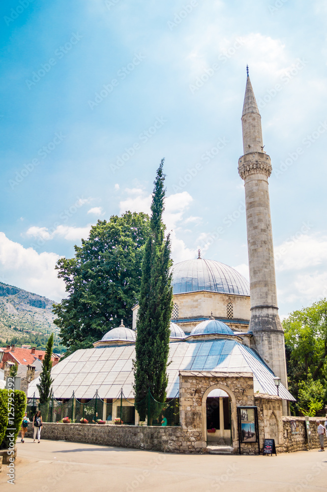 Karagoz Bey Mosque in the city of Mostar, Bosnia and Herzegovina