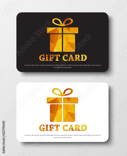 Gift card templates with abstract polygonal boxes