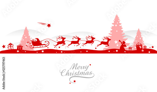 Cjristmas Card with Reindeers and Gifts