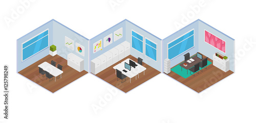 Isometric Office vector illustration