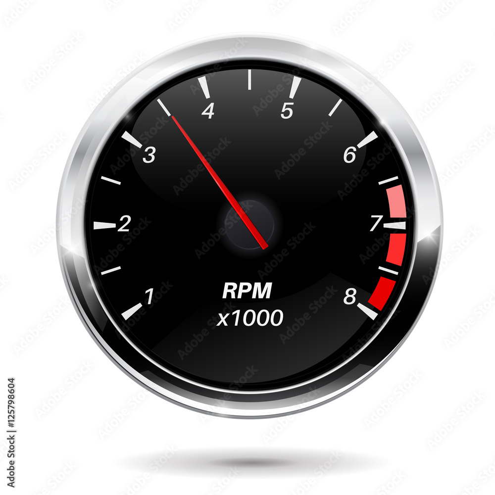 Tachometer. Car dashboard gauge Tachometer. Car dashboard gauge