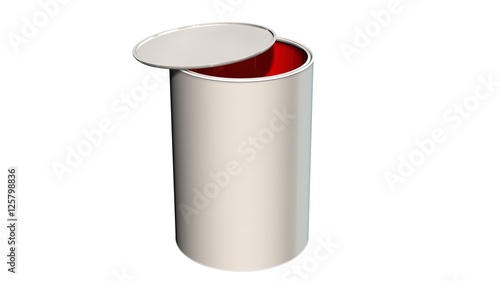 Metal paint bucket with red color for painting