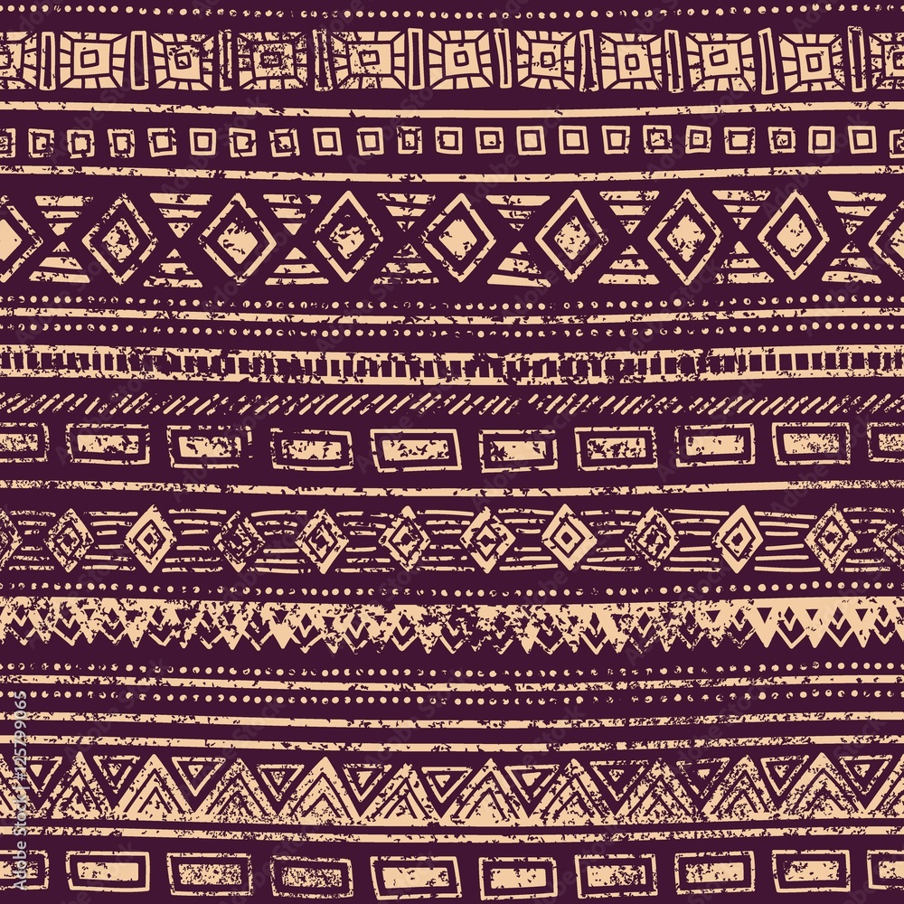 Seamless ethnic grunge background. Geometric pattern. Handmade. Seamless ethnic grunge background. Geometric pattern. Handmade.