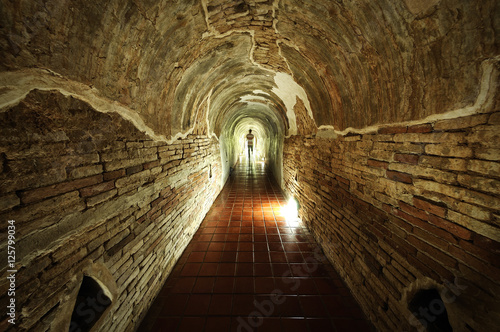 The ancient tunnel U-Mong temple Chiangmai Thailand.