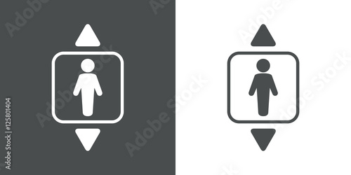 Icono plano ascensor en fondo degradado