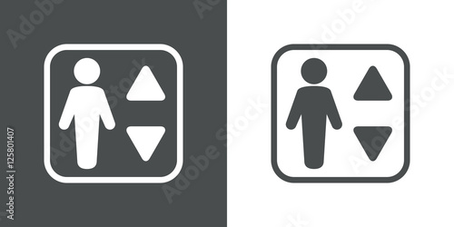 Icono plano ascensor en fondo degradado