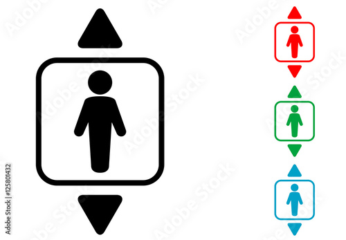 Icono plano ascensor varios colores