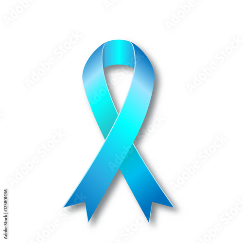 prostate cancer awareness vector icon of blue satin ribbon