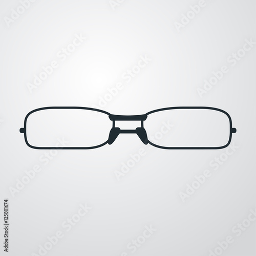 Icono plano gafas de lectura en fondo degradado