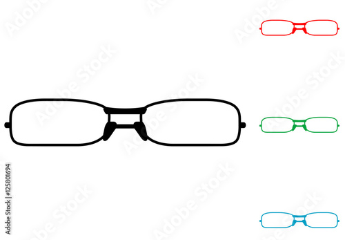 Icono plano gafas de lectura varios colores
