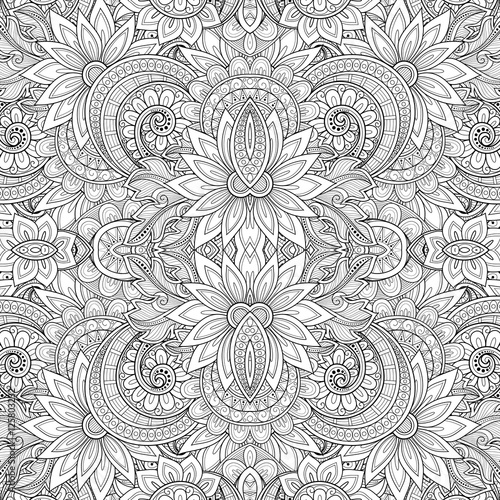 Vector Seamless Abstract Black and White Tribal Pattern