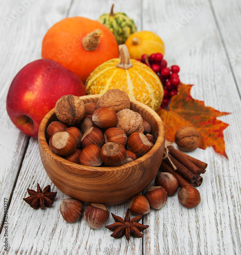 Hazelnuts and pumpkins