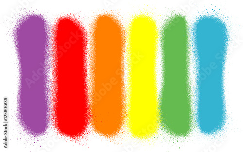 graffiti sprayed lines in six rainbow colors