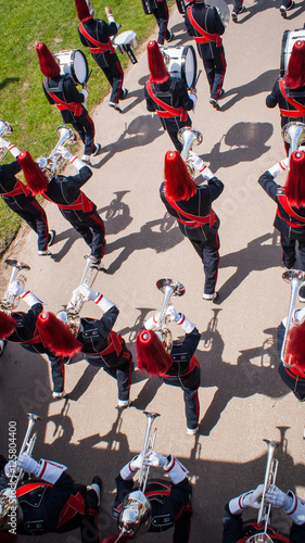 Various instruments and details from a music band of windband