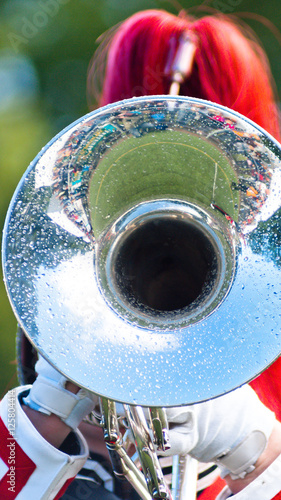 Various instruments and details from a music band of windband photo