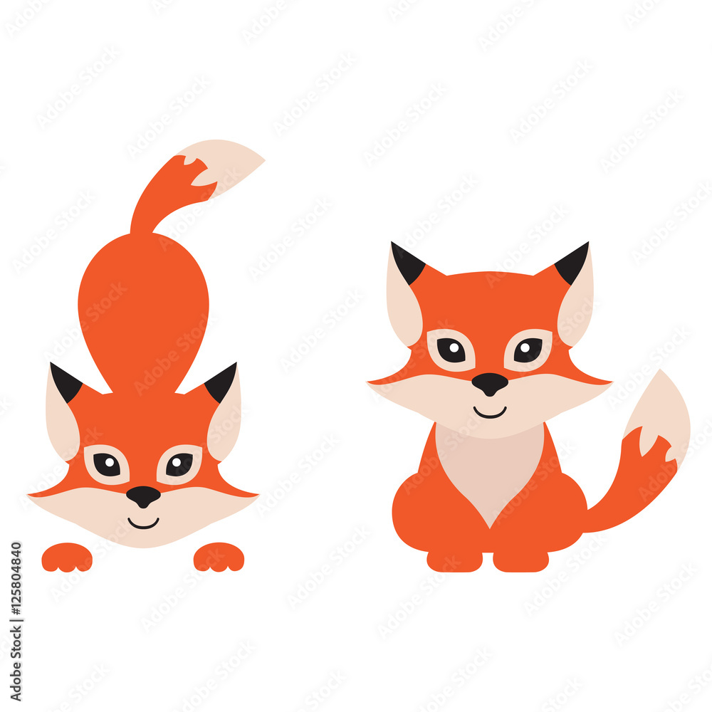 cartoon fox set