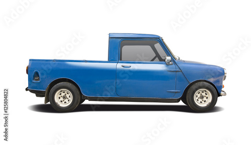 Small pick-up car isolated on white
