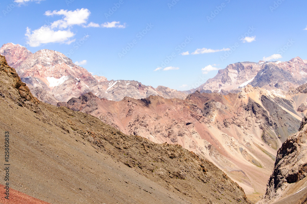 rocky mountain gorge on the background of the sky