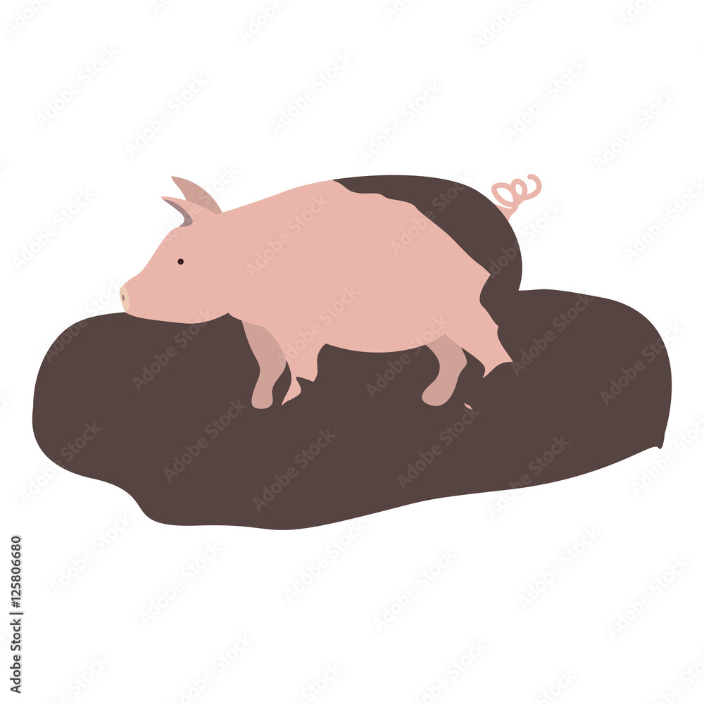 pink pig icon. farm animal over white background. vector illustration pink pig icon. farm animal over white background. vector illustration