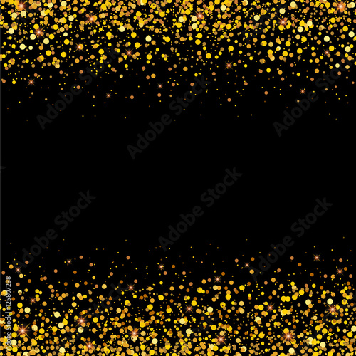 Vector gold glitter particles background for greeting card