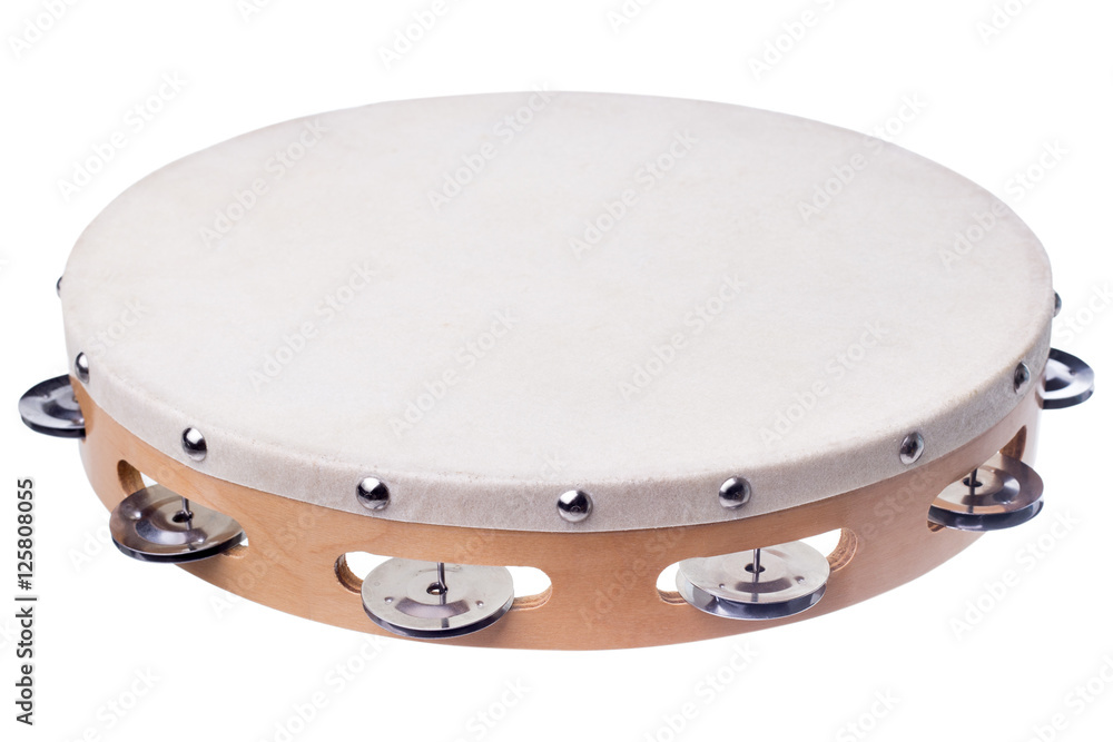 Εκτύπωση καμβά Tambourine isolated on white