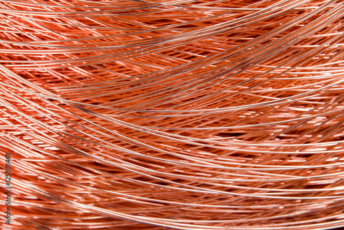 Macrodetail of a copper inductor in a transformer.