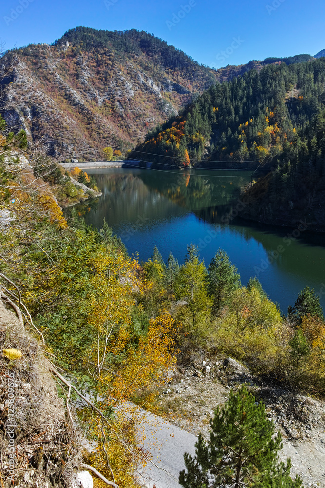 Autumn forest around Teshel  Reservoir, Smolyan Region, Bulgaria