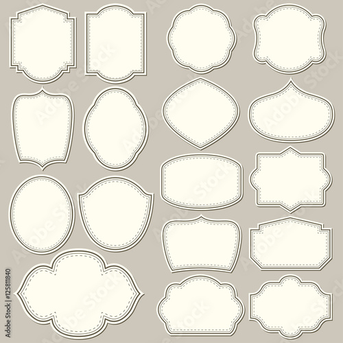 Labels shapes for all design. Blank labels set. Tag silhouettes collection