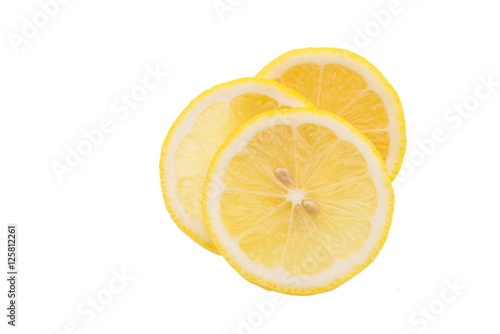 Fresh lemon isolated on white background with clipping path