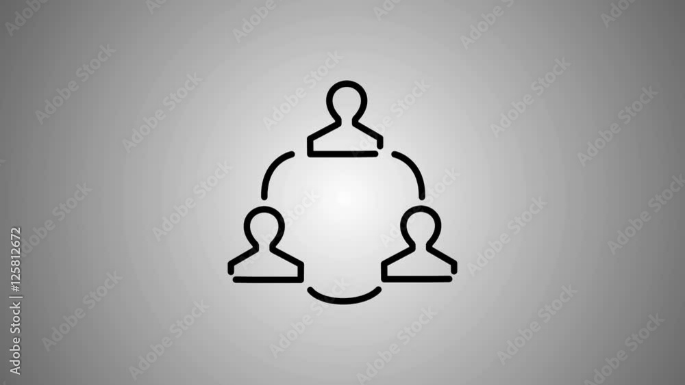 Communication and Teamwork at the Workplace 2D Animated Outline Vector 