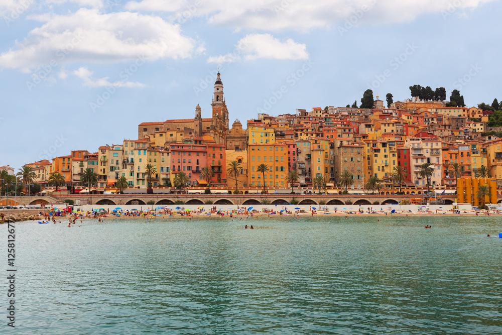 the colorful old town Menton on french Riviera
