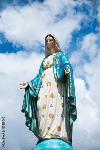 Virgin mary statue in front of Cathedral of the Immaculate Conception, Chanthaburi, Thailand
