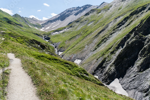 a view of ferret valley at aosta italy