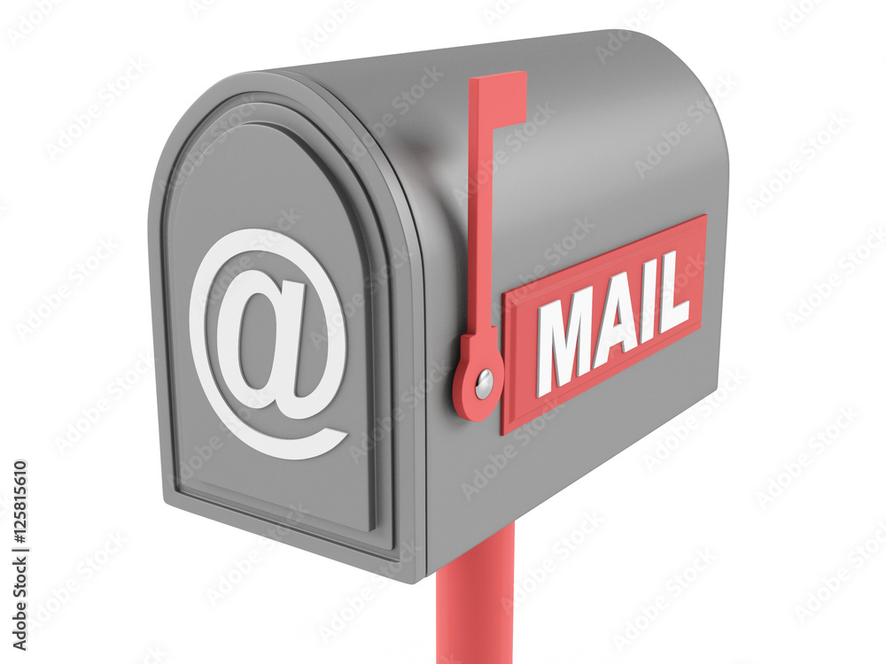 Mailbox on a white background. 3D illustration Mailbox on a white background. 3D illustration