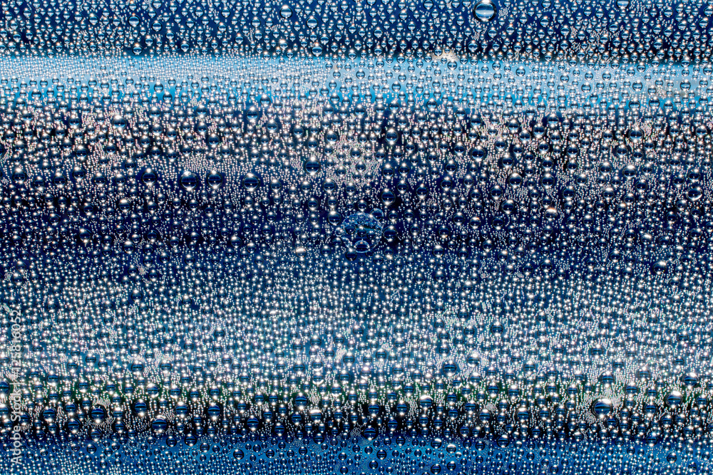 blue water drops - condensation, close up blue blue water drops - condensation, close up blue