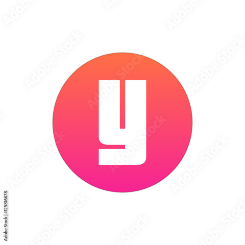 Letter Y vector, logo. Useful as branding symbol, identity, alphabet element, circle app icon, clip art and illustration.