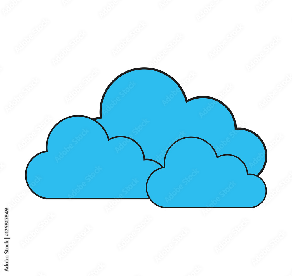 Blue cloud icon. Weather sky nature and climate theme. Isolated design. Vector illustration Blue cloud icon. Weather sky nature and climate theme. Isolated design. Vector illustration