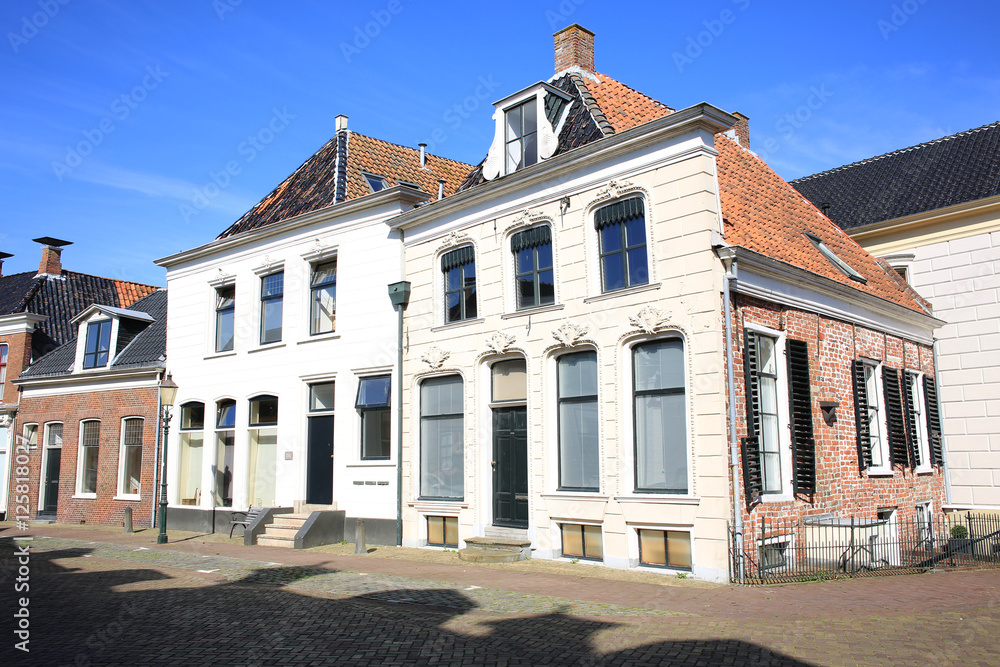 Historic city center in Appingedam, The Netherlands