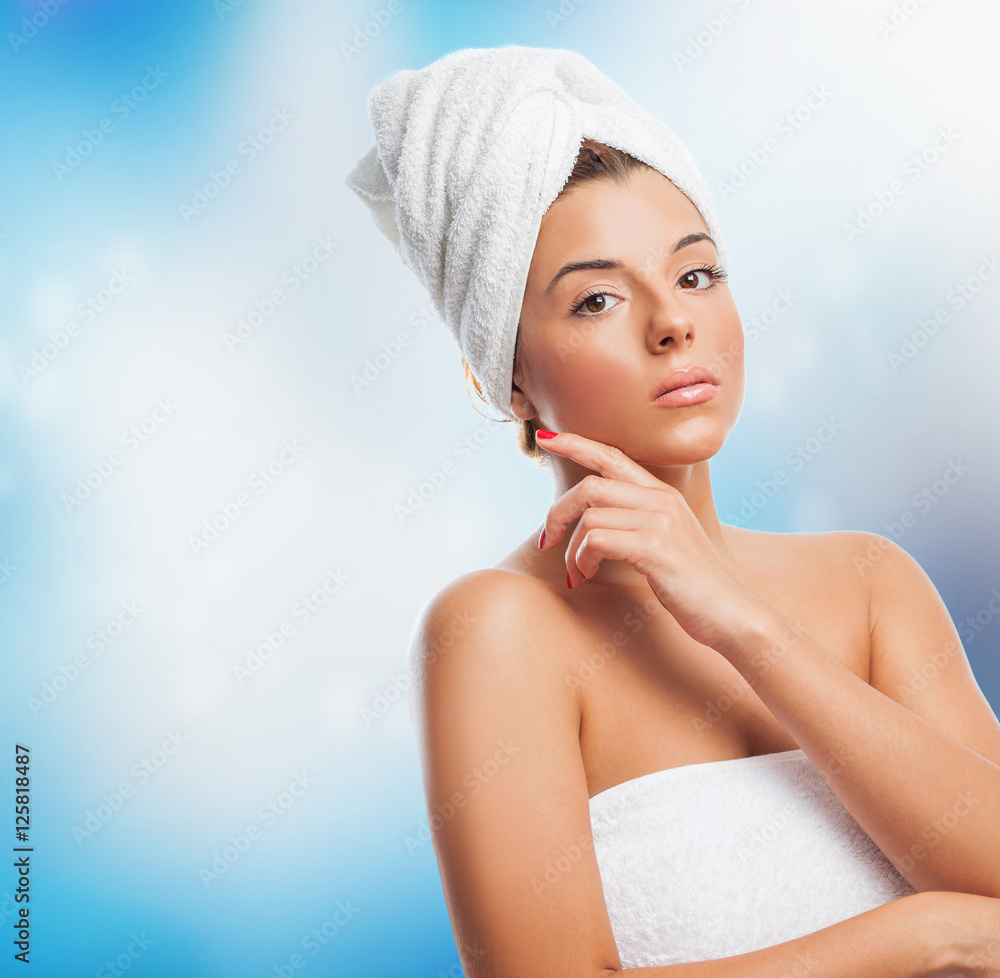portrait of a beautiful young woman preparing to take a bath portrait of a beautiful young woman preparing to take a bath
