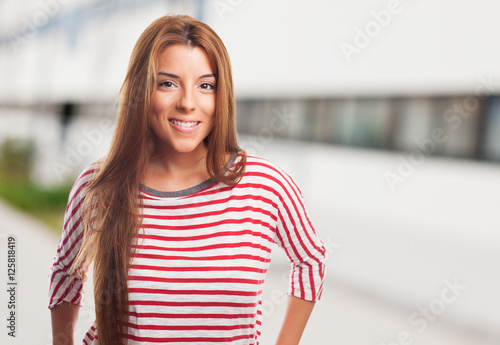 portrait of a beautiful young woman posing standing