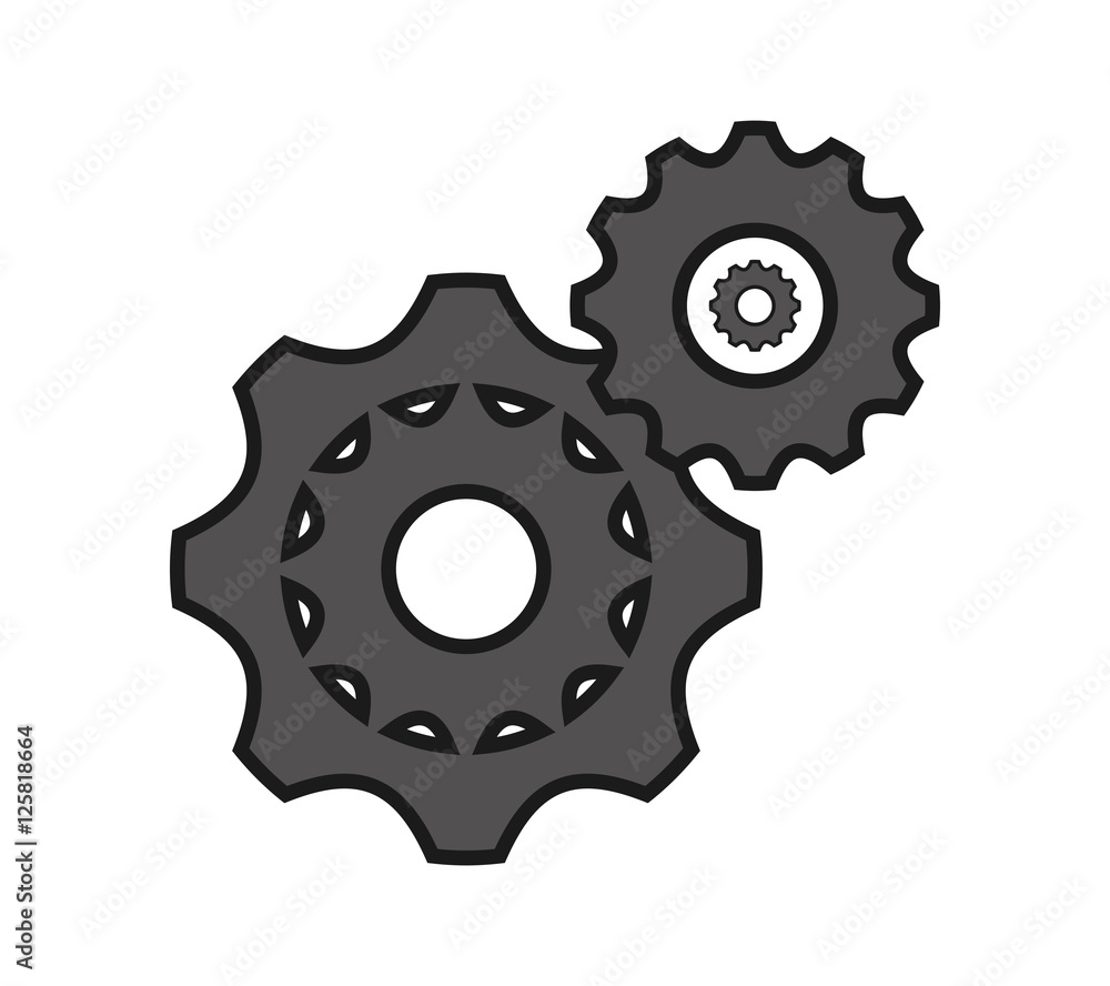 Gear object icon. Machine part technology industry and wheel theme. Isolated design. Vector illustration Gear object icon. Machine part technology industry and wheel theme. Isolated design. Vector illustration